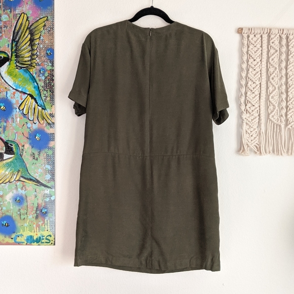 NWT Thomas Wylde Bramble Army Green Shift Dress Sz XS - Picture 2 of 7
